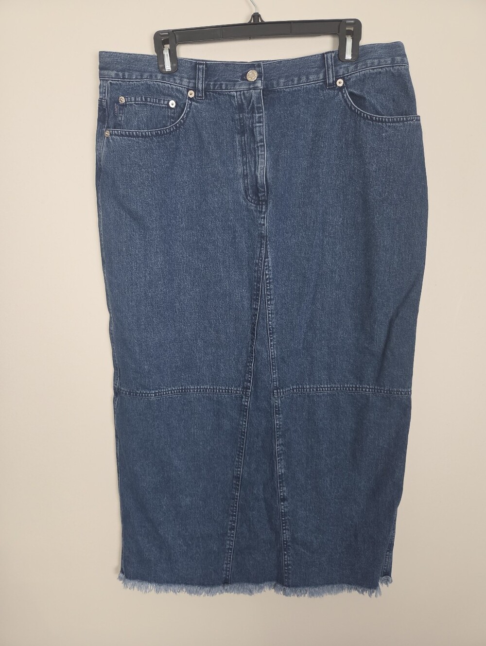 Ralph Lauren Womens Denim Maxi Skirt Size 16 Vtg 90s Western Boho Blue Jean